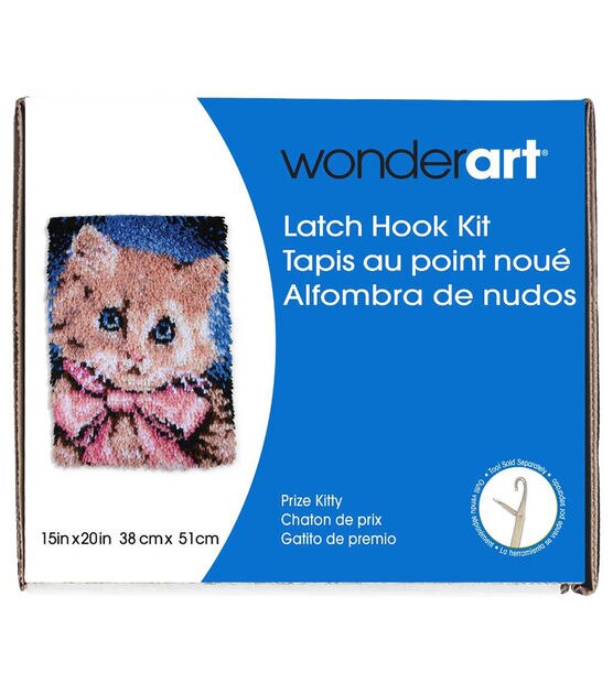 Wonderart Latch Hook Kit 15"X20" Prize Kitty, , hi-res, image 2