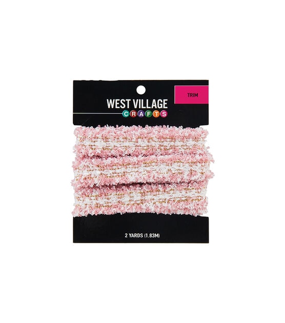 West Village Crafts Sew on Fringe Trim 0.56'' Pink