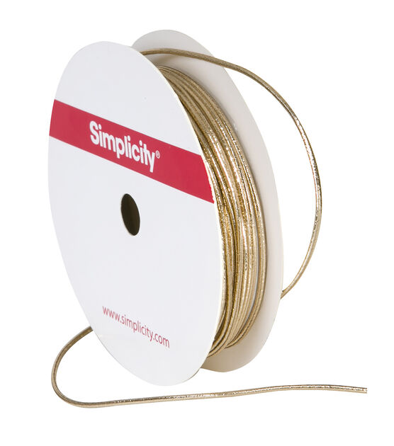 Simplicity Elastic Cord Trim 0.63'' Rose Gold, , hi-res, image 4