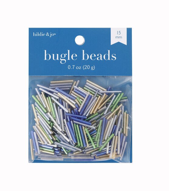15mm Multicolor Silver Lined Glass Bugle Beads by hildie & jo