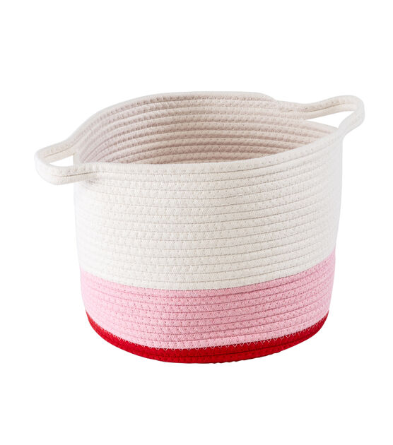 Honey Can Do 12" Pink & White Nesting Cotton Rope Storage Baskets 2ct, , hi-res, image 9