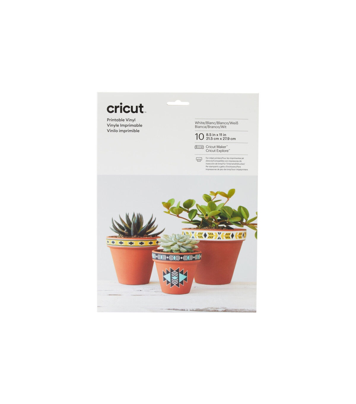 Cricut 8.5 x 11 White Printable Vinyl Sheets 10ct