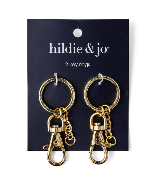 2pk Gold Key Rings With Lobster Clasp by hildie & jo