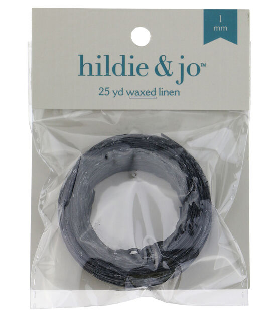 25yds Black Waxed Linen Cord by hildie & jo