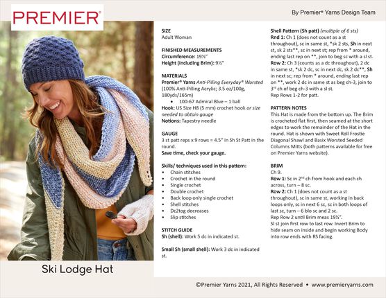 Flat Hat and Mitts – Premier Yarns
