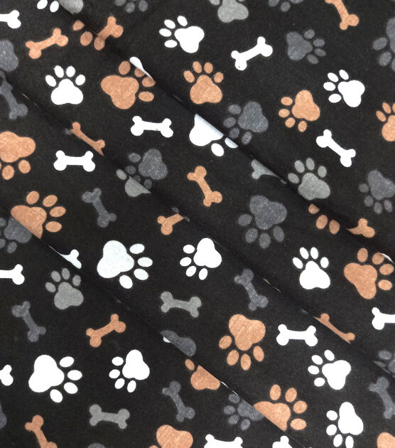 Paws & Bones Tossed Brown Super Snuggle Flannel Fabric, , hi-res, image 2