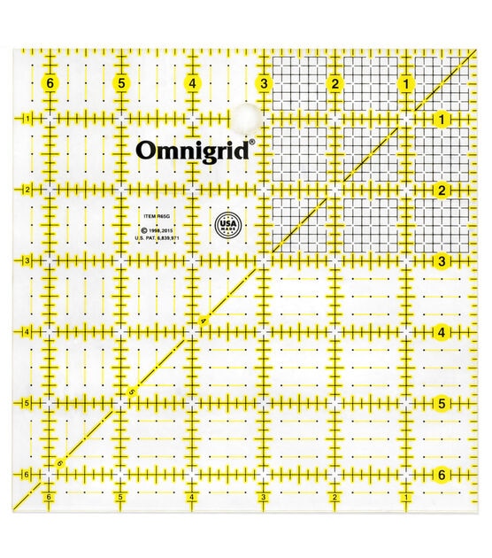 Omnigrid Square Grid Ruler, 6-1/2" x 6-1/2"