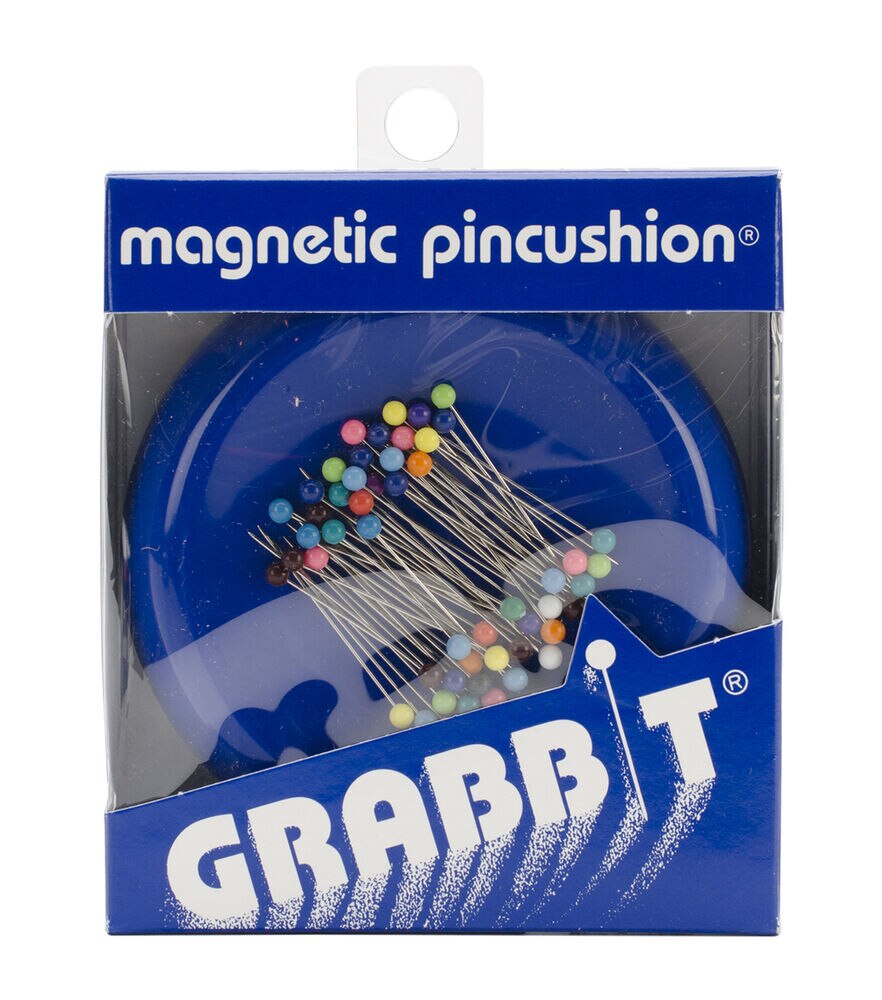 Grabbit Magnetic Pincushions with 50 Pins, Blue, swatch