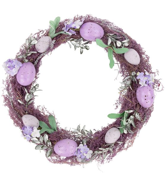 Northlight 12" Easter Lavender Speckled Egg Twig Wreath