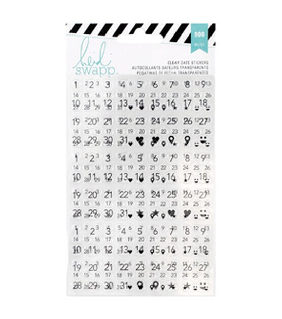 Heidi Swapp Memory Planner Stickers 6 Sheets Clear Date