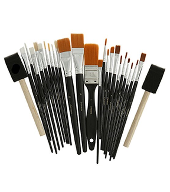 ARTISTS BEST 1-12 Artist Flat Brush Set | 12-Piece Collection | 10-11  (25.4 cm-27.9 cm) Wooden Handles | Metal Trim | Premium Bristles
