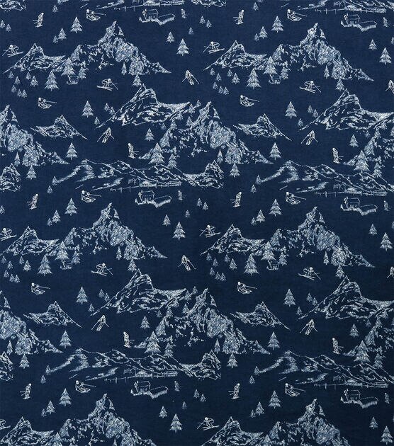 Mountains On Blue Super Snuggle Flannel Fabric | JOANN