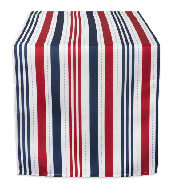 Design Imports Patriotic Stripe Outdoor Table Runner