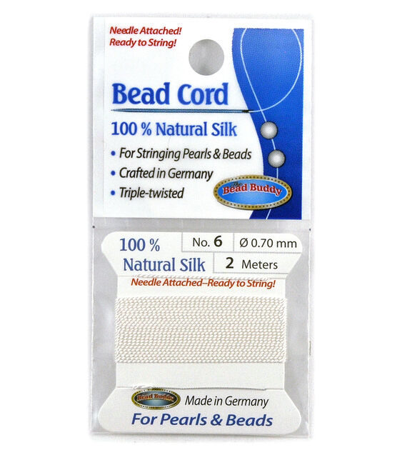 Bead Buddy White Silk Cord #6