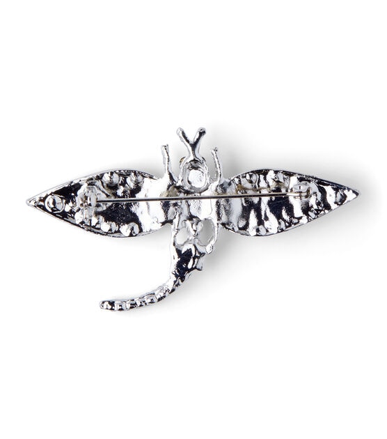3" Silver Iridescent Crystal Dragonfly Pin by hildie & jo, , hi-res, image 3