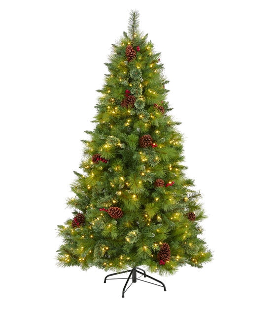 Nearly Natural 6' Clear Pre Lit Montana Mixed Pine Christmas Tree