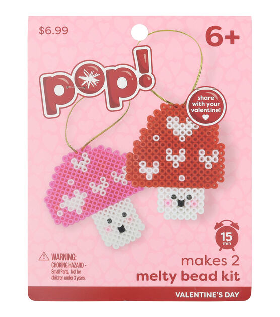 Pop! 2ct Valentine's Day Mushrooms Melty Bead Kit - Valentine's Day Crafts - Seasons & Occasions