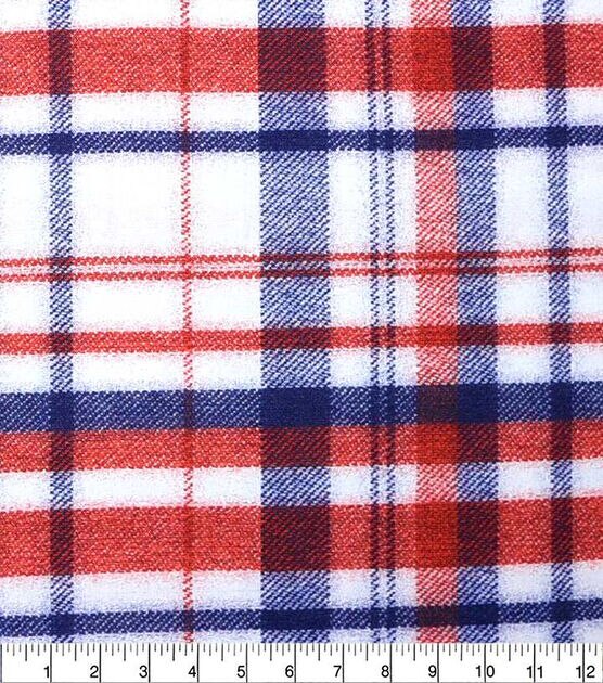 Patriotic Plaid Patriotic Cotton Fabric, , hi-res, image 2