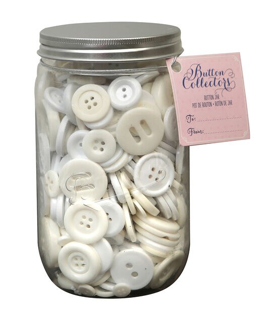 Blumenthal Lansing White Assorted Mason Jar With Buttons