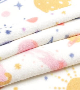 Watercolor Paws on White Anti Pill Fleece Fabric