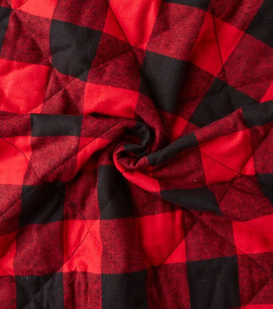 Black and Red Buffalo Check Cotton Flannel Fabric 100% Cotton - 7oz/yard by  The Yard 