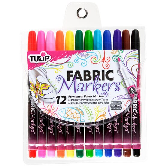 Tulip Fabric Markers 12 Pkg Fine Tip