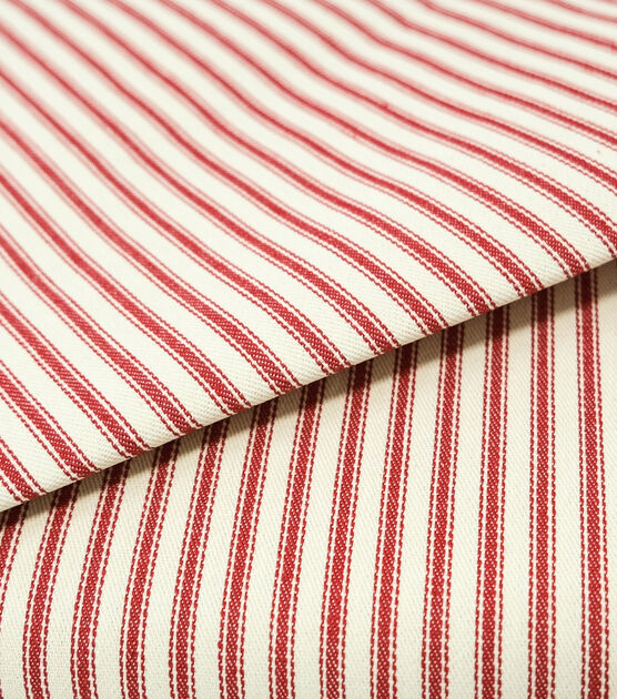 Rock-Lon Woven Stripe Ticking in Red, , hi-res, image 2