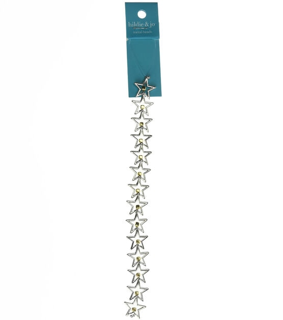 7" Silver & Gold Open Star Strand With Square Beads by hildie & jo