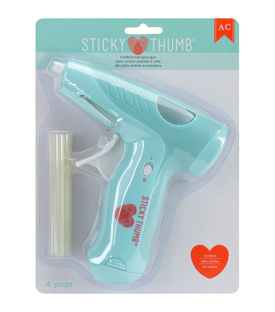 American Crafts Sticky Thumb Cordless Mini Hot Glue Gun Blue