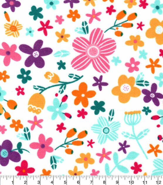 Girl Power Floral Nursery Flannel Fabric, , hi-res, image 2