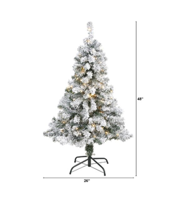 Nearly Natural 4' Pre Lit Flocked Rock Springs Spruce Christmas Tree, , hi-res, image 2