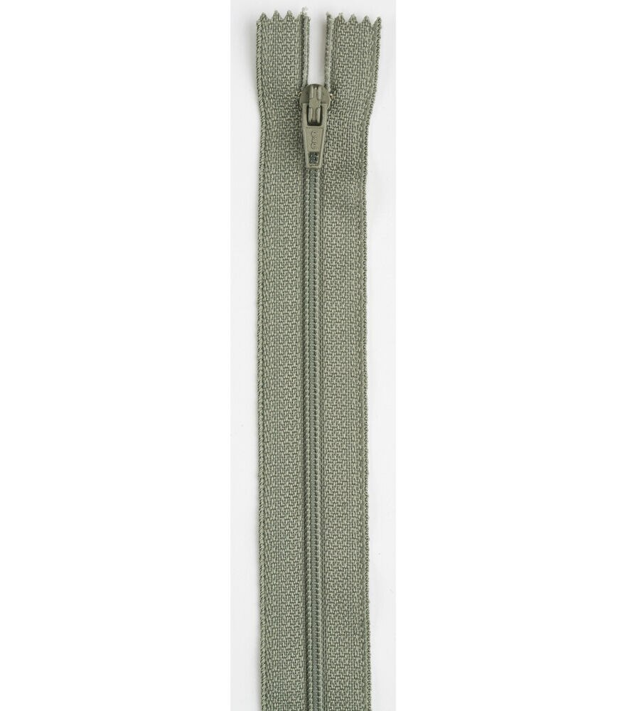 Coats & Clark All Purpose Plastic Zipper 14", Green Linen, swatch