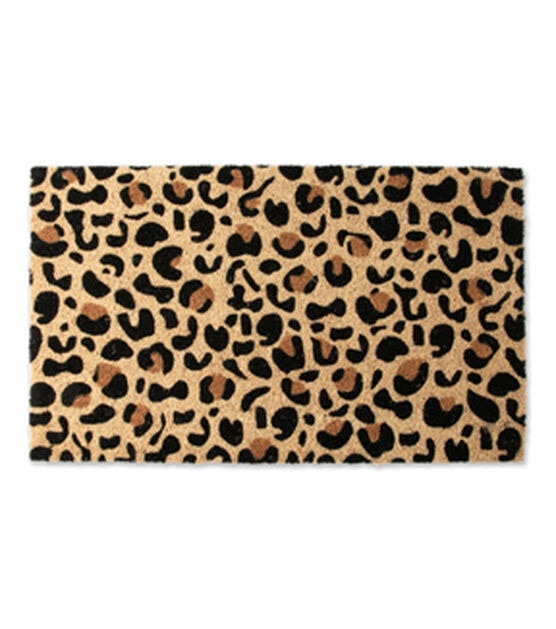 Design Imports 17" x 29" Leopard Spots Coir Door Mat