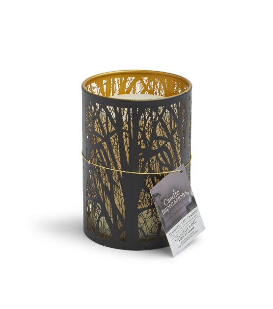 3" x 5" Metal Tree Cut Out LED Pillar Candle Black by Hudson 43
