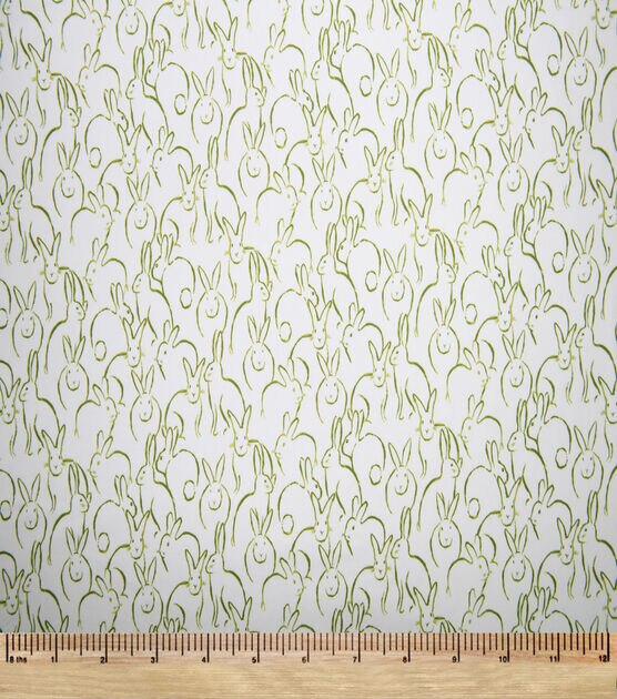 Green Bunny Outline Super Snuggle Flannel Fabric, , hi-res, image 2