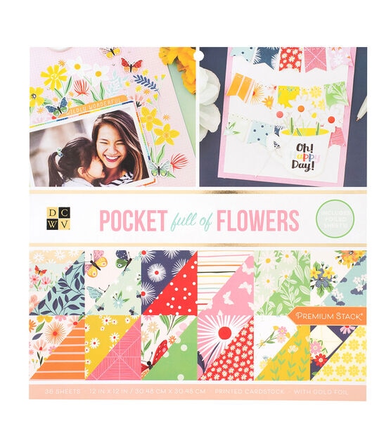DCWV 12in x 12in Double-sided Printed Cardstock - Pocket Full of Flowers