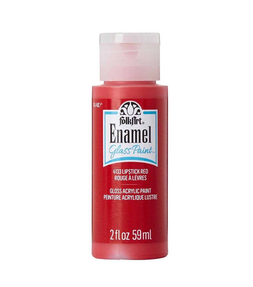 FolkArt 2oz Enamel Paint, Lipstick Red, swatch