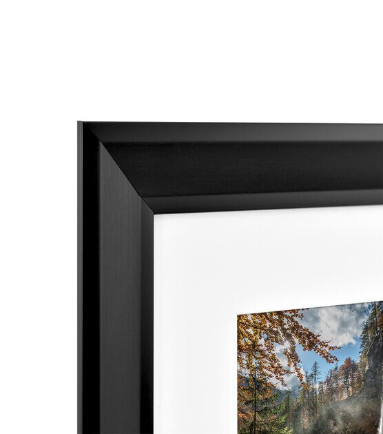 8x8 / 8 x 8 Picture Frame Satin Black .. 2'' wide with a 2'' double mat