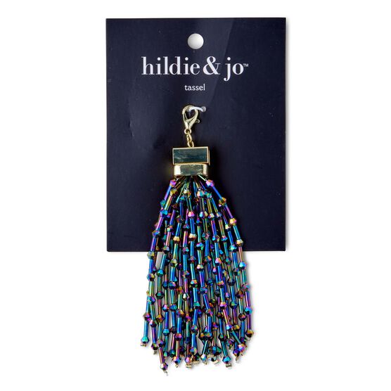 Gold Tassel With Iridescent Beads by hildie & jo