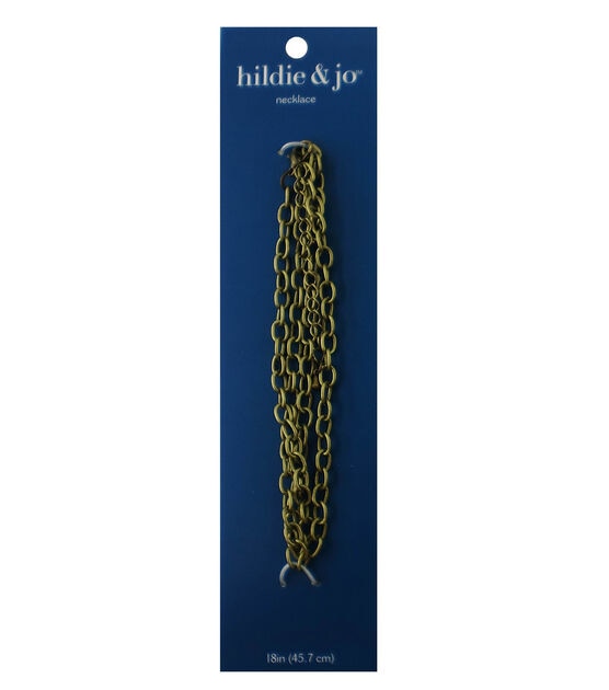 18" Oxidized Brass Metal Curb Necklace by hildie & jo
