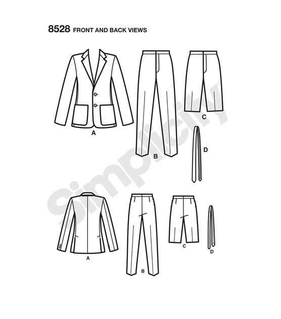 Simplicity Pattern S8528  Mens Costume Suit Size AA (34-36-38-40-42), , hi-res, image 4