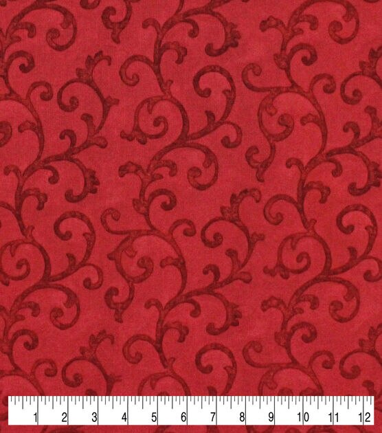 Large Vine Swirls Christmas Cotton Fabric, , hi-res, image 4