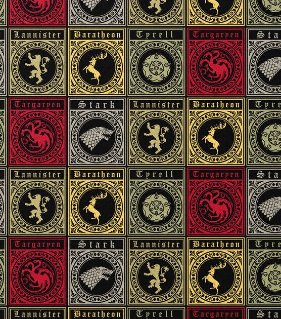 Game of Thrones House Banner Tiles Cotton Fabric, , hi-res, image 2