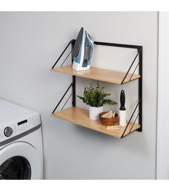 Honey Can Do Modern Two Tiered Wall Shelf, , hi-res, image 2