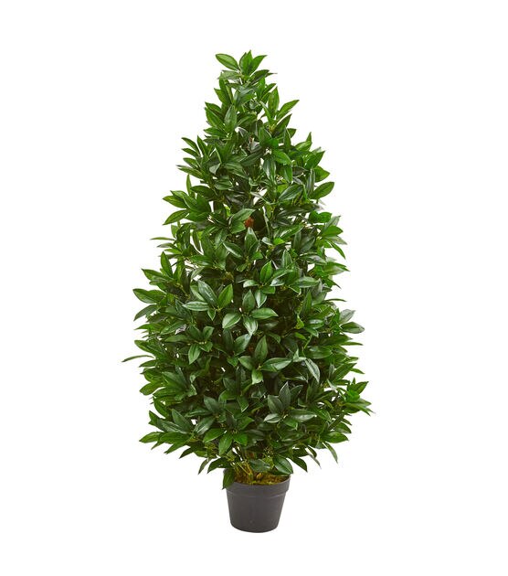 Nearly Natural 4ft. Bay Leaf Artificial Topiary Tree UV Resistant, , hi-res, image 1