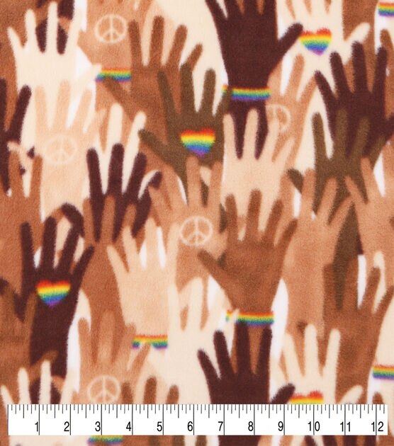 Pride Hands Anti Pill Fleece Fabric, , hi-res, image 2