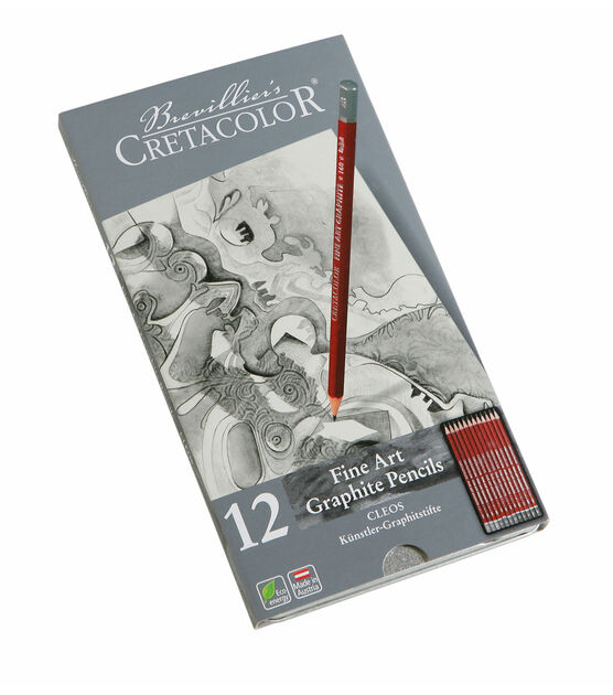 Cretacolor Fine Art Graphite Tin Set, Red Graphite Pencil Tin Set of 12, , hi-res, image 3