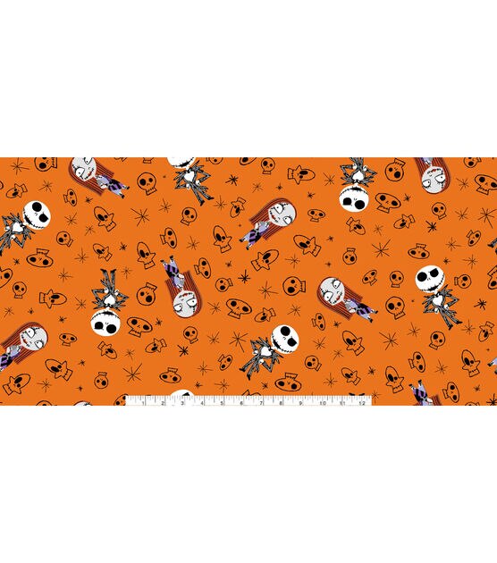 Skulls Nightmare Before Christmas Flannel Fabric, , hi-res, image 2