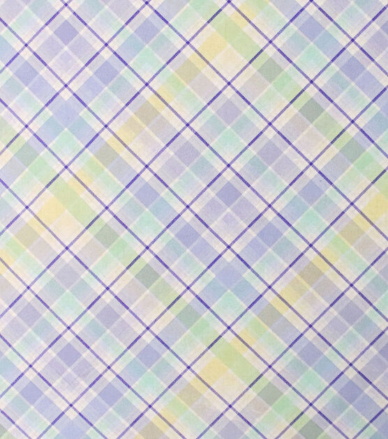 Purple Easter Plaid Easter Cotton Fabric