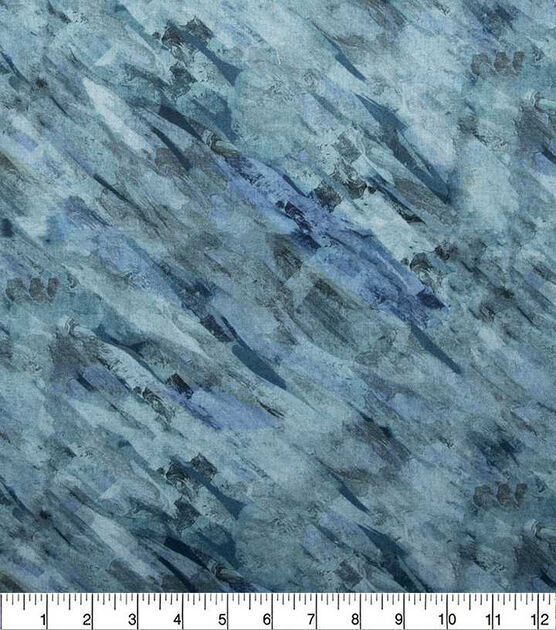 Teal Brush Strokes Quilt Cotton Fabric by Keepsake Calico, , hi-res, image 2